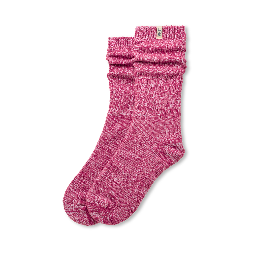 UGG Women's Rib Knit Slouchy Crew 3 Pack in Chroma Pink / Putty / Wild Grape