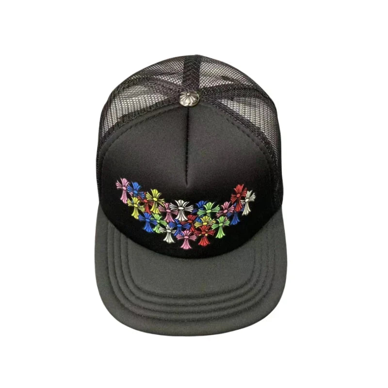 Chrome Hearts Multi Color Cemetery Cross Trucker Cap
