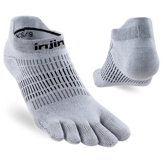Injinji Women's Run Lightweight No-Show Ultra-Thin Cushioning in Grey