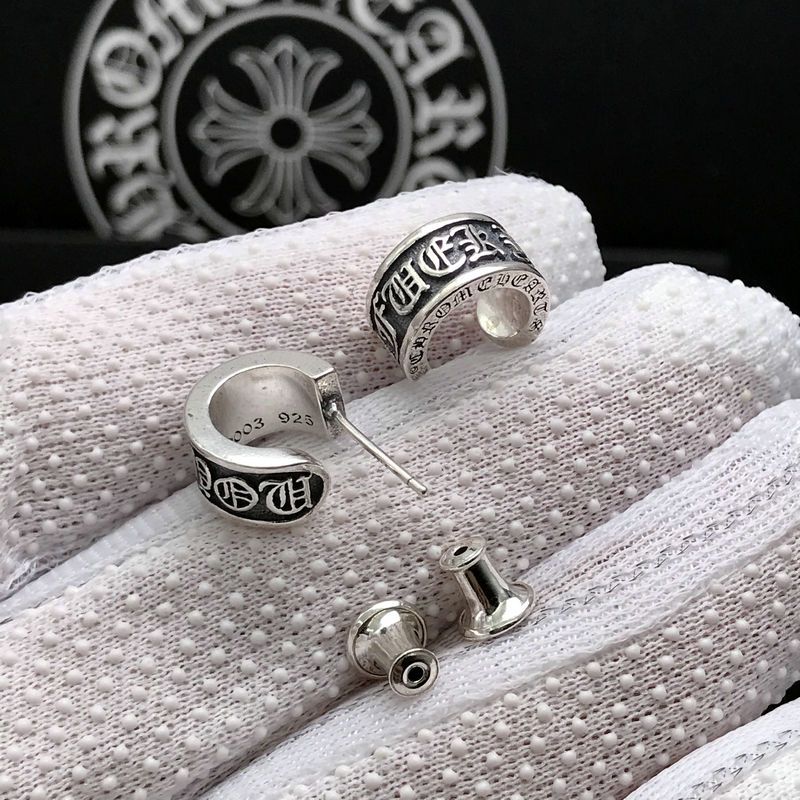 Chrome Hearts ear plug half hoop earrings
