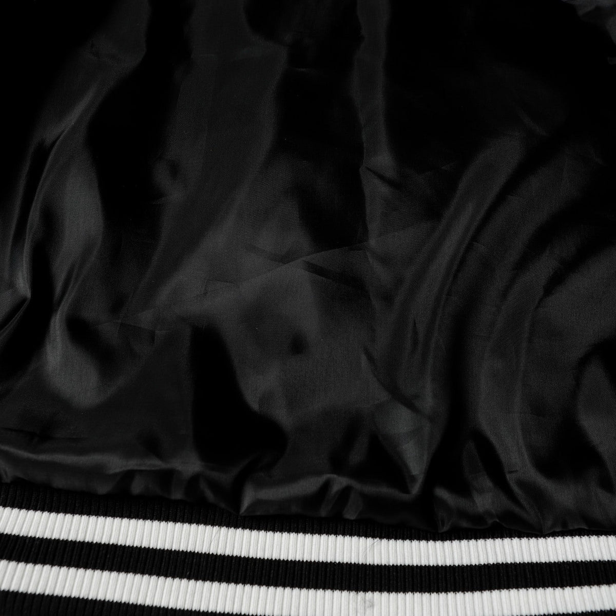 Chrome Hearts Layered Cross Varsity Jacket - Black White Street Style Outerwear 2208
