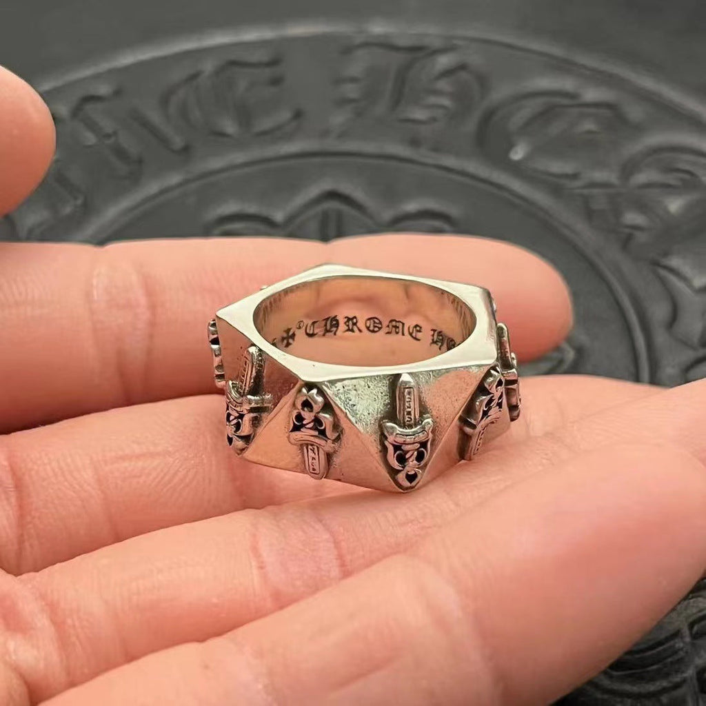 Chrome Hearts cut-angle sword ring