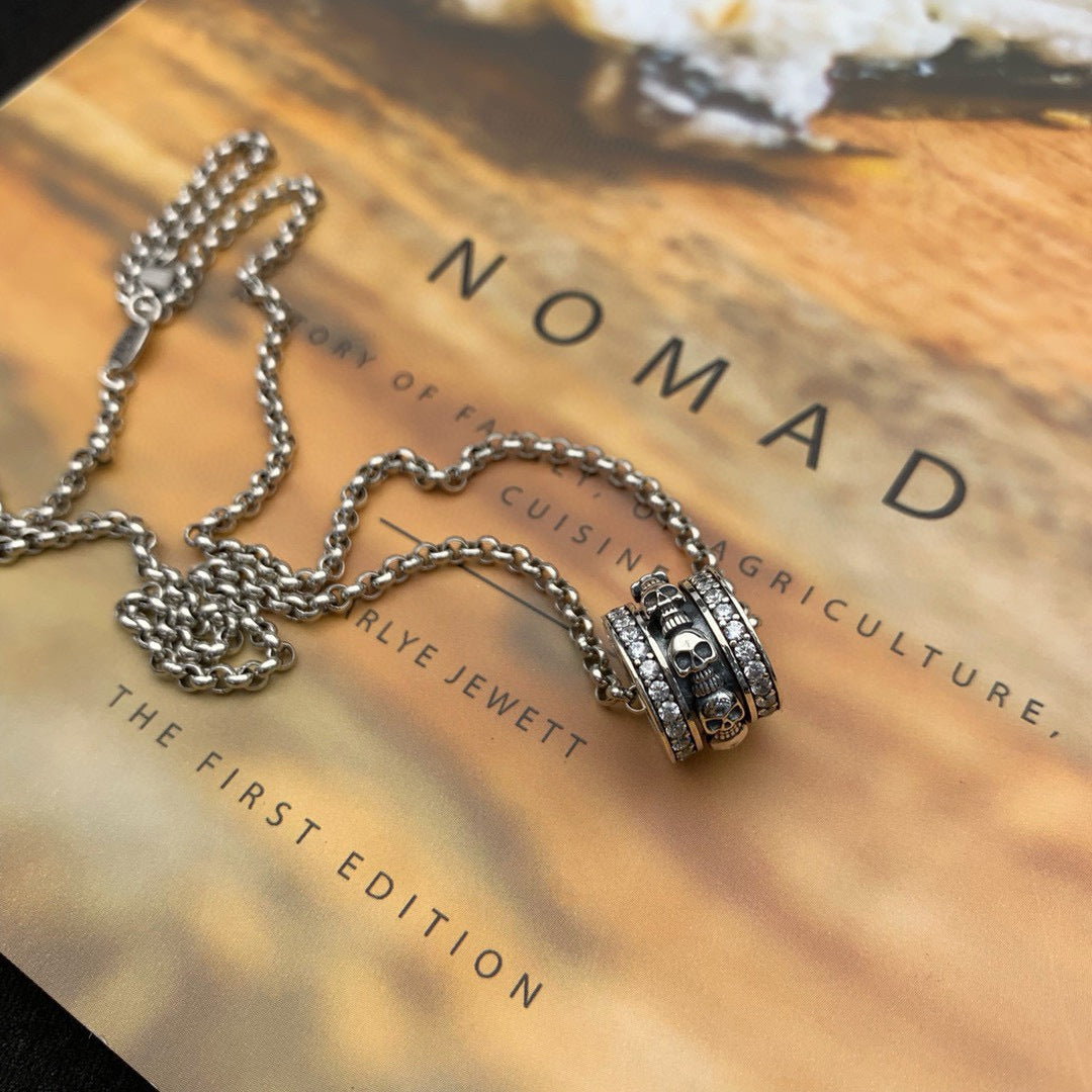 Chrome Hearts hip-hop punk skull couple dark series ring necklace
