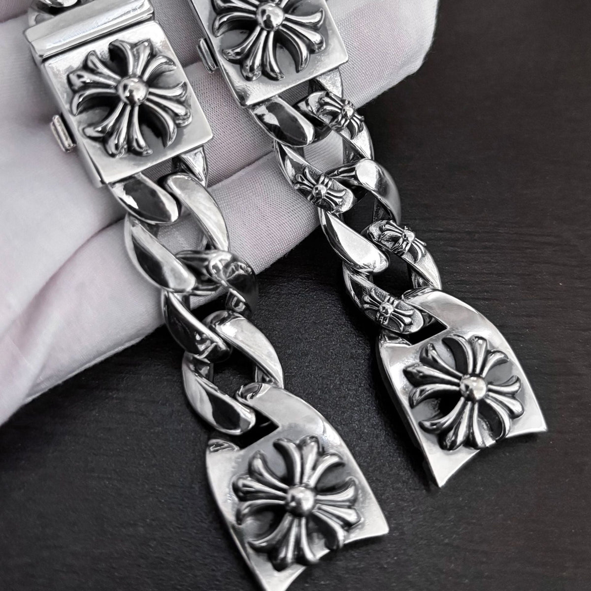 Chrome Hearts cross half flower watch strap