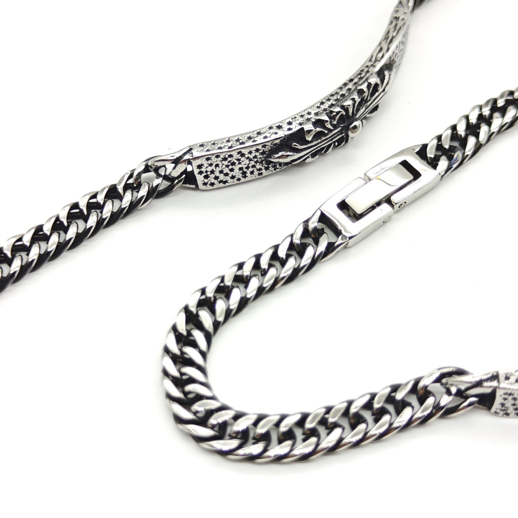 Chrome Hearts stainless steel retro polished Gothic style bracelet
