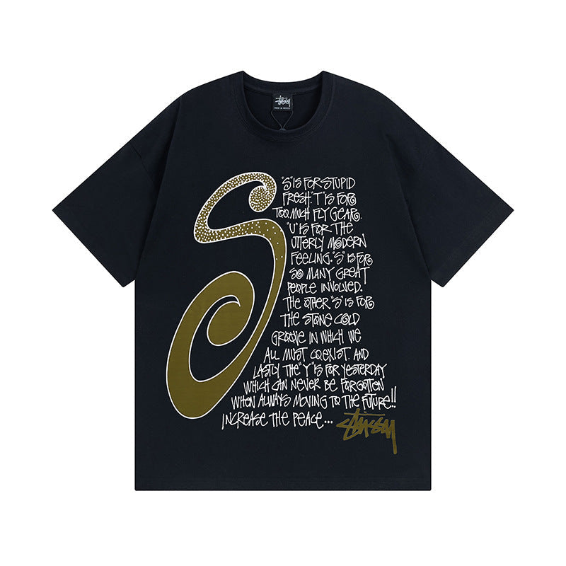 Stussy T Shirts Casual Loose Couple T Shirts