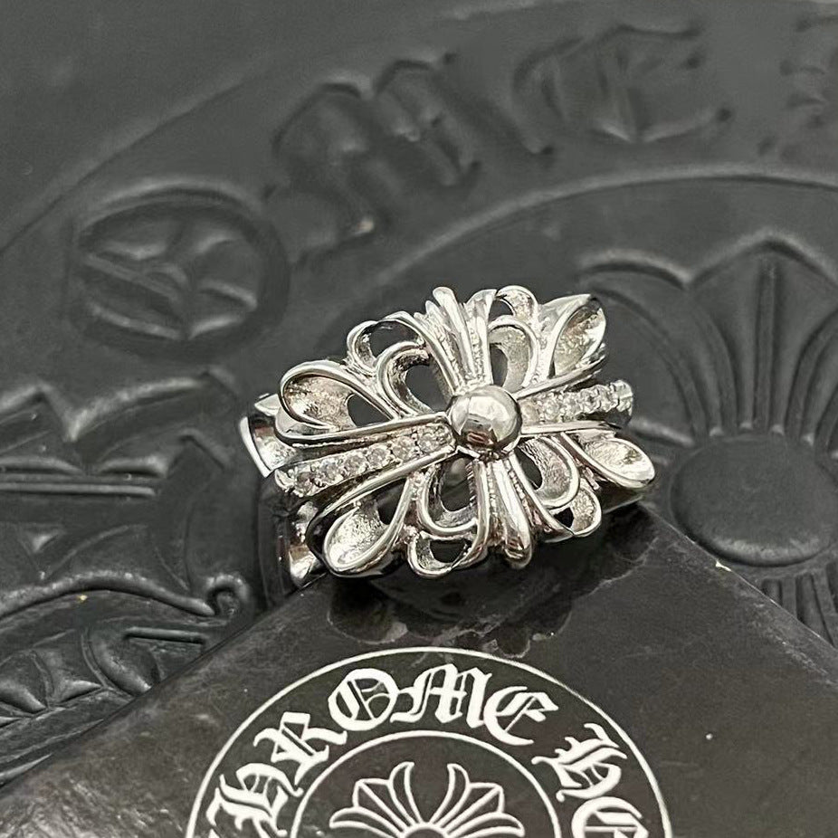chrome hearts 925 silver retro ring