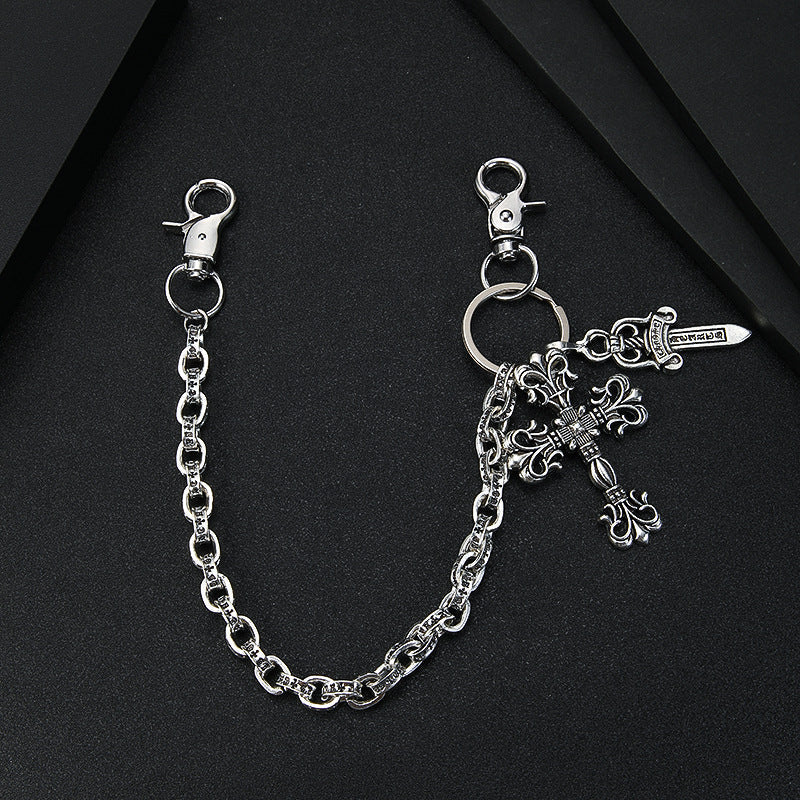 Chrome Hearts cross-connected big sword hip-hop trouser chain