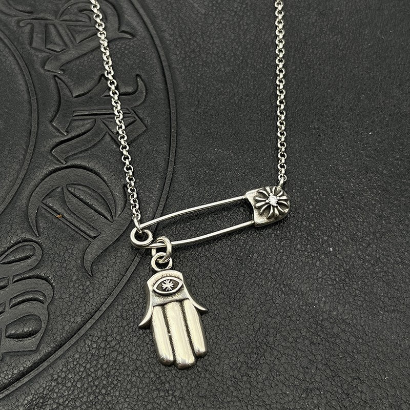 Chrome Hearts pin necklace with various elements