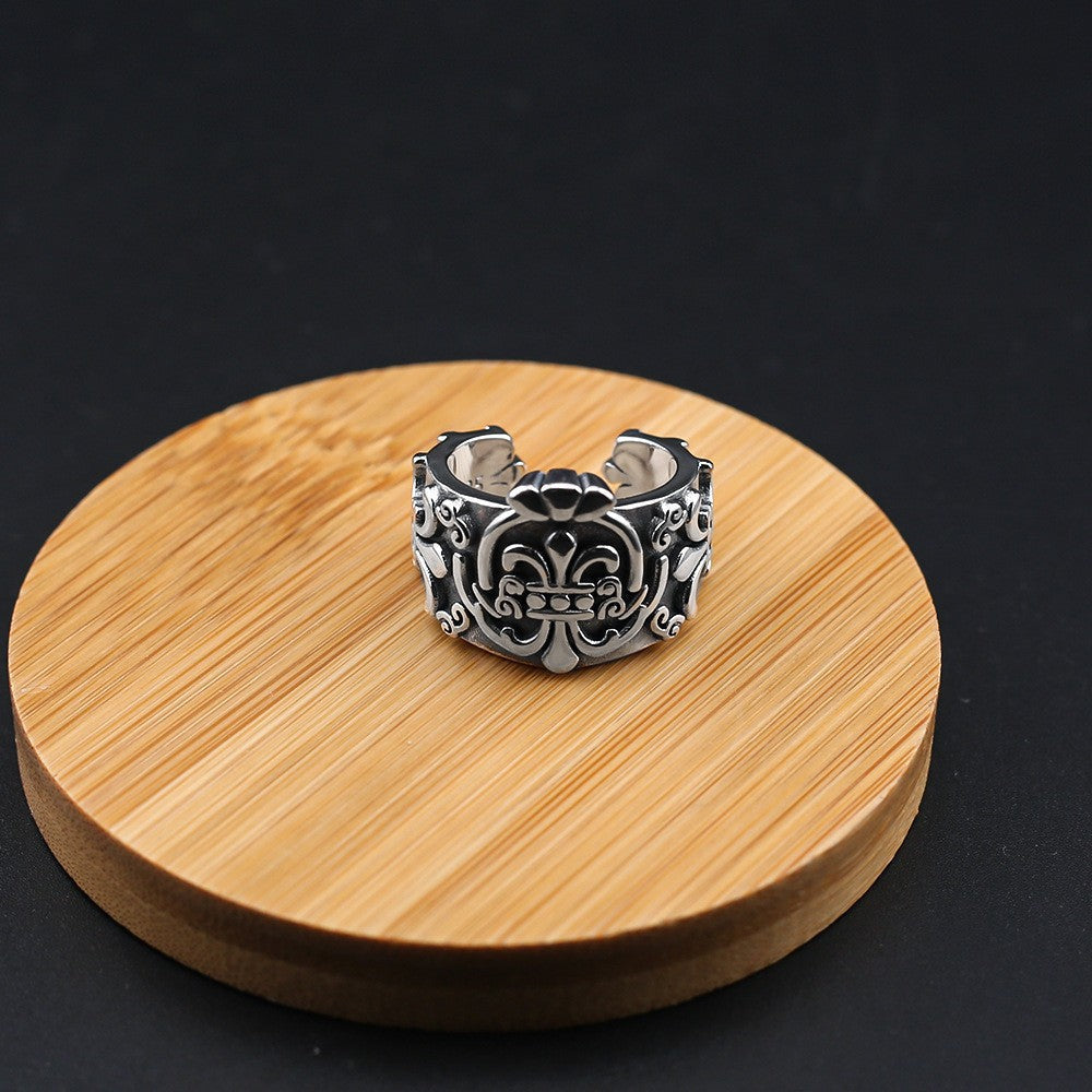 Chrome Hearts distressed anchor open ring