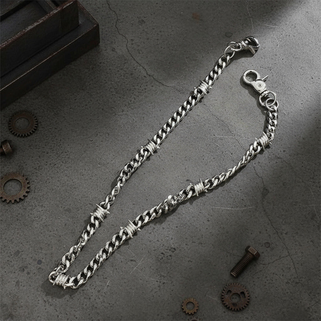 Chrome Hearts Stainless steel thorn titanium steel Cuban chain trouser chain